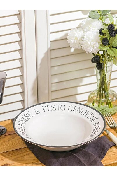 LC Waikiki Black Printed Ceramic Deep Plate 26 cm (S6)