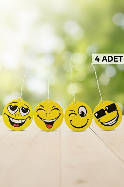 PROMOSYONİK Gülen Yüz Tasarım Ferahlatıcı 4'Lü Oto Kokusu
