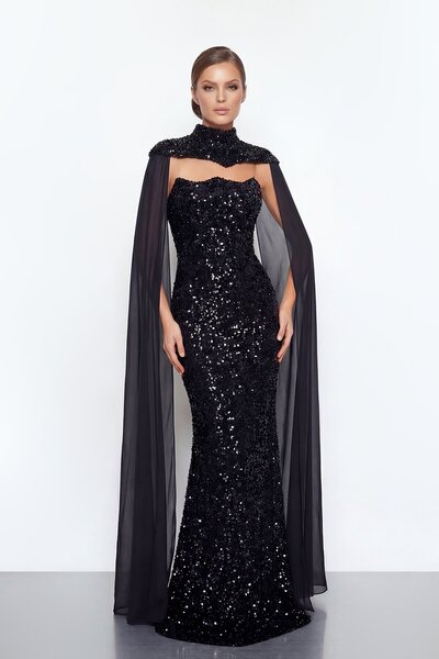 zoezoe Avera 2 Parça Tasarımlı Pul Payet Straplez Balık Kesim Abiye ve Kollar...