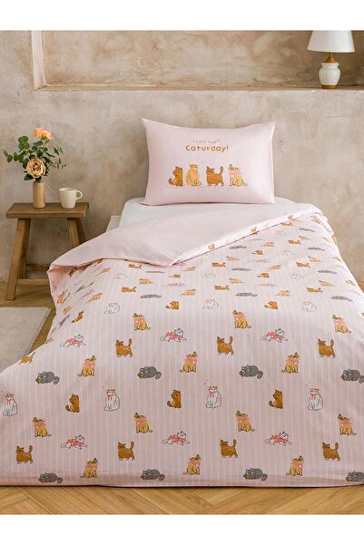 LC Waikiki Mixed Cat Pattern Single Duvet Cover Set (S6)