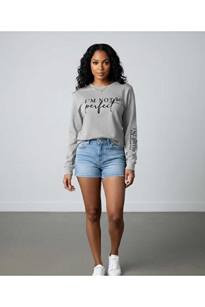 DİVİN Women's Casual Printed Oversized Sweatshirt