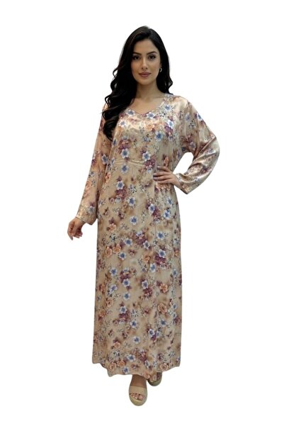 Comfort جلابية ماكسي بيج مزهر للنساء، فستان أنيق طويل مطبوع