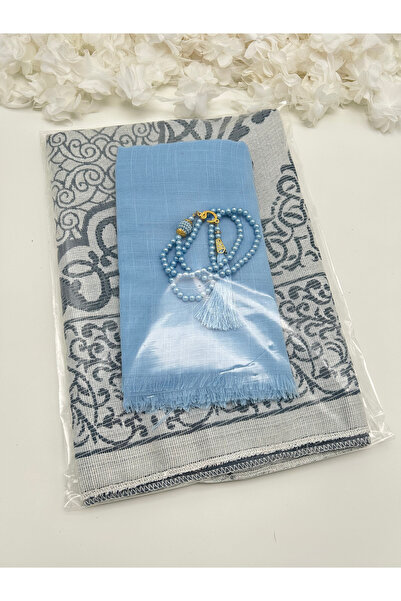 LenaToptan 10 Pieces Prayer Rug, Flared Scarf and Prayer Beads Set, Hajj Umra...