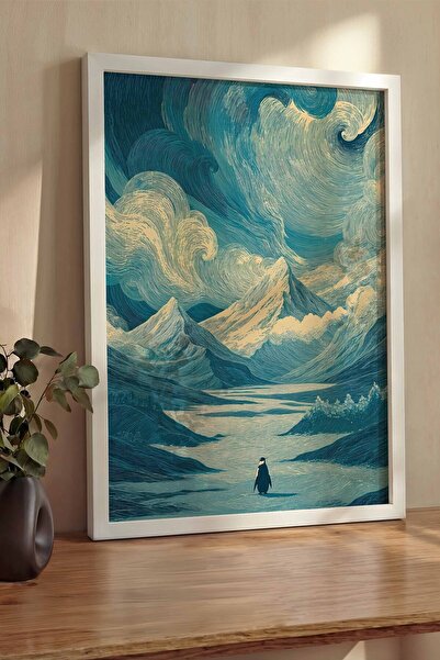 Postifull Nihilistički pingvin u uokvirenom posteru, debela bela uokvirena sl...