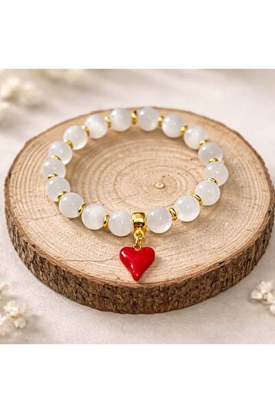 Agatella Tasarım Valentine's Day Special – Selenite Stone Heart Figured Brace...