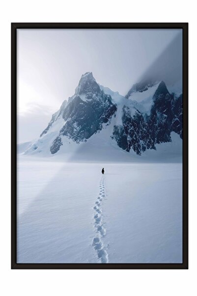 Postifull Nihilistic Penguin Framed Poster, Black Framed Painting, Walking Pe...