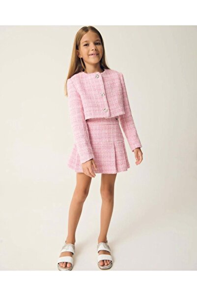 Butik KIZ ÇOCUK DOKUMA KUMAŞ ETEK - CEKETLİ 3'LÜ TAKIM