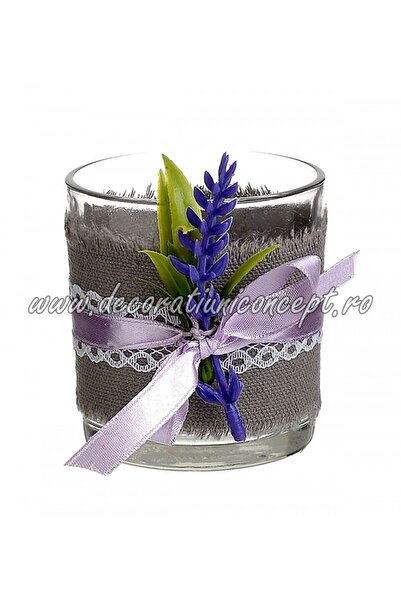 Decoratiuni Dulci Διακοσμητικό γυάλινο κερί λεβάντας