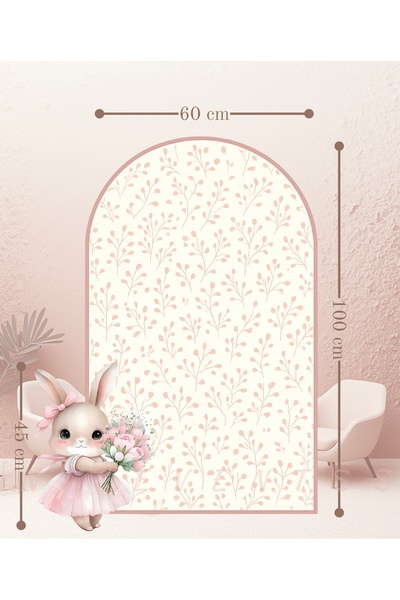 Nice events Çiçekçi tavşan ve çiçekli fon doğum günü seti 100x60 tavşan 45 cm