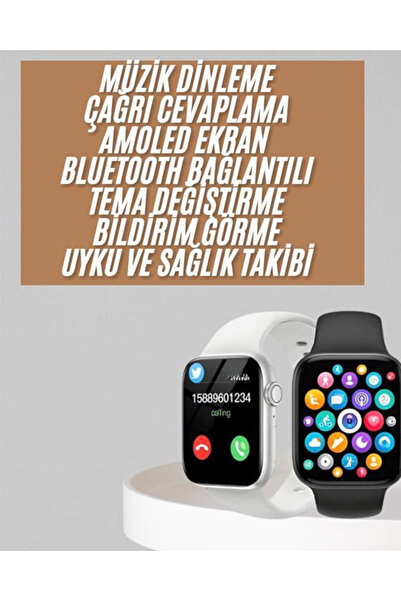 Lisinya 1.83 İnç Akıllı Saat Android ve İOS Uyumlu Çağrı Cevaplayabilen Adıms...