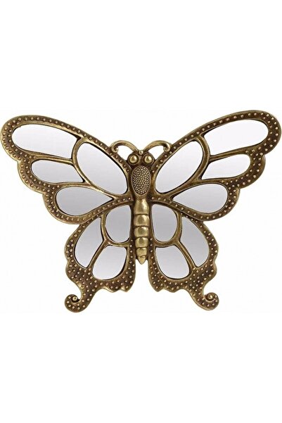 Decoratiuni Dulci Χρυσή διακόσμηση πεταλούδας με καθρέφτη (30x23εκ.)