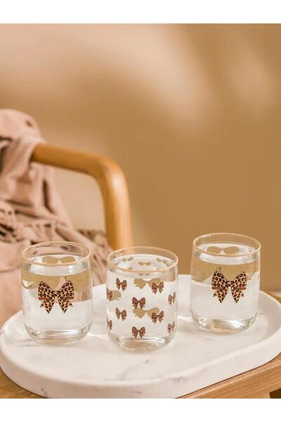 LC Waikiki Mixed Bowknot Printed Glass Cups 3-Pack 280 ml (S6)