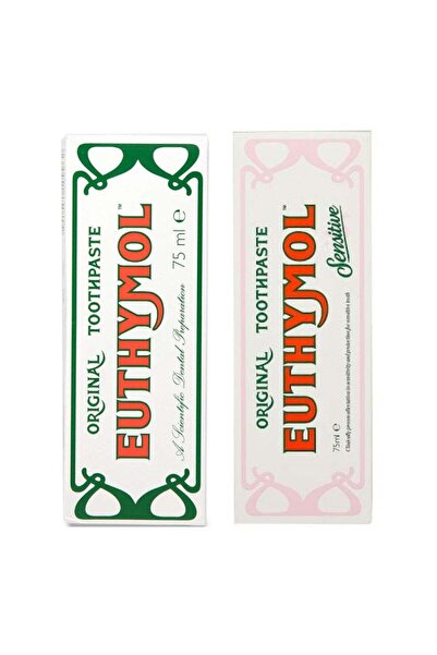 Toothpaste معجون الأسنان الأصلي وردي 75 مل + معجون الأسنان للأسنان الحساسة 75 مل