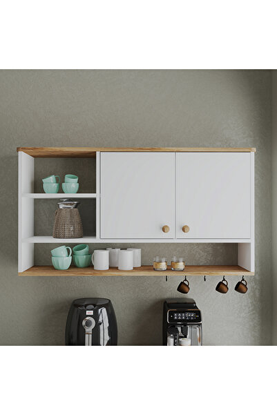 SESA MOBİLYA AKSESUARLARI Ares kahve köşesi çok amaçlı dolap üst modül mutfak...
