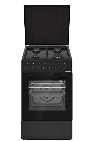 Heinner HFSC-S60LITGC-BK COMBINATION STOVE, 4 BURNERS, ENAMEL SUPPORT, METAL LID