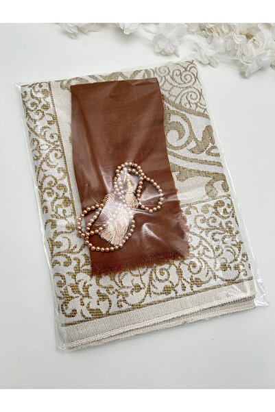 LenaToptan 10 Pieces Prayer Rug, Flared Scarf and Prayer Beads Set, Hajj Umra...