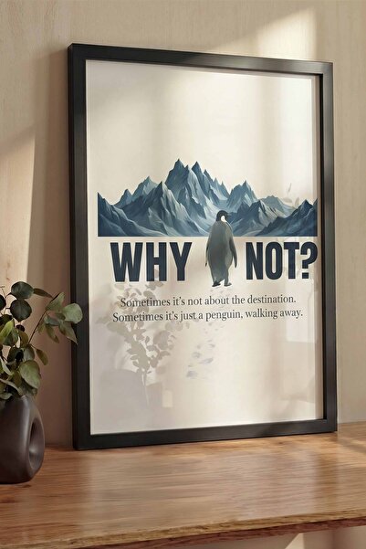 Postifull Nihilistic Penguin Framed Poster, Thick Black Framed Art Print, Wal...