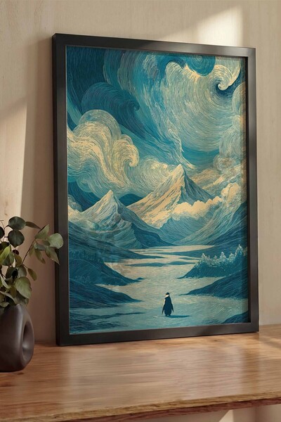 Postifull Αφίσα με πλαίσιο Nihilist Penguin, Πίνακας με χοντρό μαύρο πλαίσιο,...