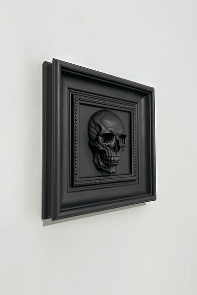 Dokulu Ruhlar Gotik Çerçeveli Kurukafa | Duvar Dekorasyonu | İskelet Figürlü ...