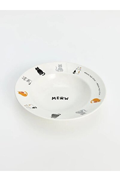 LC Waikiki Cat Printed Porcelain Pasta Plate (S6)