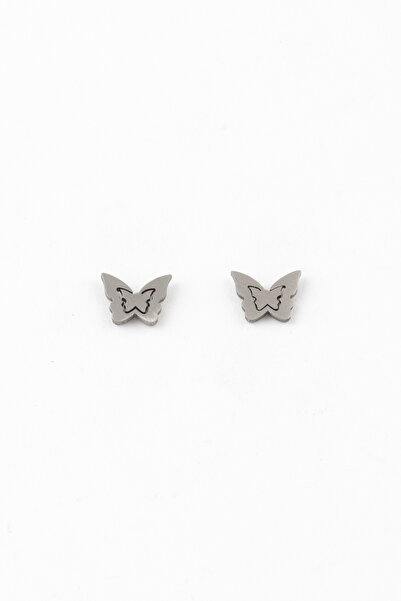 Sortie Aksesuar Kelebek Figürlü Paslanmaz Çelik Renk Atmaz Çivili Küpe