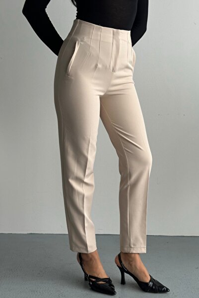 gm giyimarket New Season Women's Modern Cut High Waist Trousers
