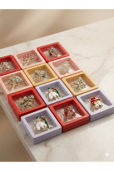 OEM Set 24 Martisoare Premium Tip Brosa | Modele Elegante | Cadou 1 Martie