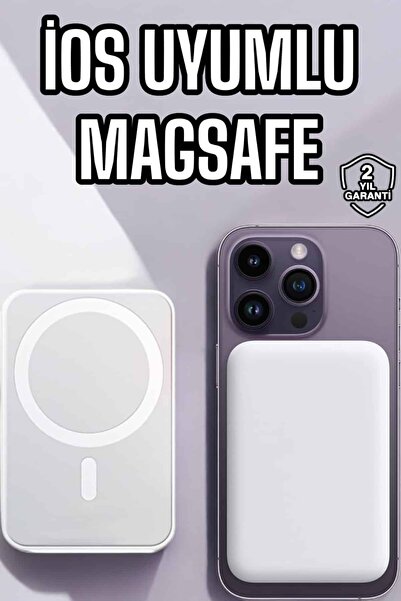Lisinya 5000 Mah İOS Uyumlu Magsafe Kablosuz Şarj Hızlı Şarj Desteği -