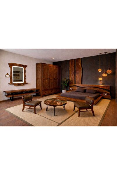 PAR MOBİLYA Masif Ahşap Yatak Odası Takımı – Ladin & Sedir, El Yapımı Rustik ...