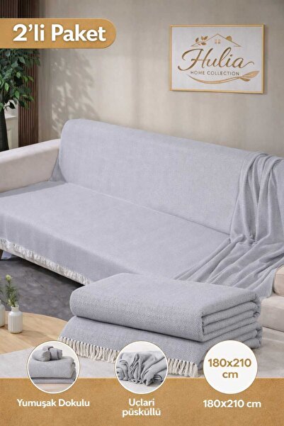 Altıntaş soft 2 Li Koltuk Örtüsü Seti %100 Pamuklu Leke Tutmaz-kaymaz-püsküll...