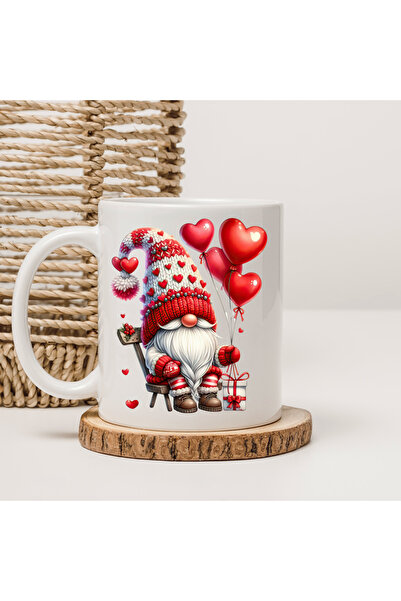 Er-Se Tasarım Valentine's day heart-shaped gnome design romantic gift mug - a...