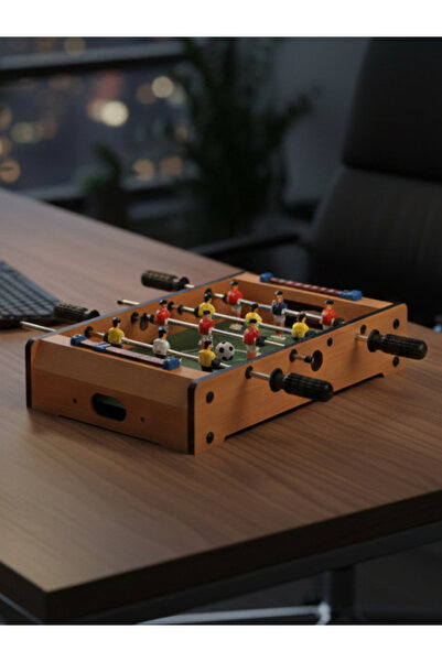 moryconcept Ahşap Masa Üstü Langırt Oyunu Eğlenceli Mini Futbol Masası 50x30 Cm