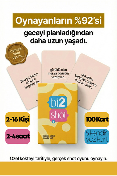 Allians Yılbaşı Temalı Gerçek Shot Oyunu, 100 Kartlı Eğlenceli Aile ve Arkada...