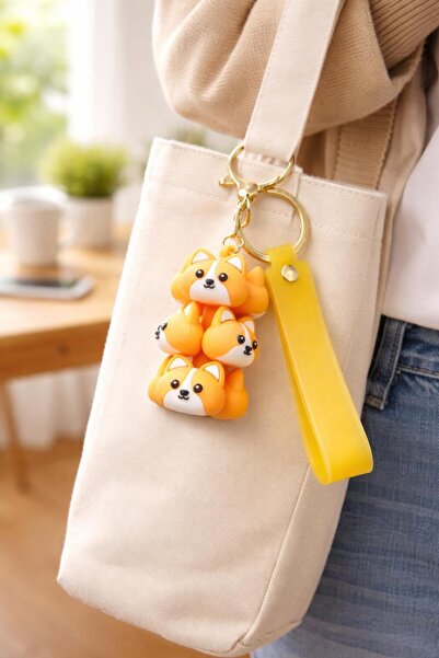 MİLE CONCEPT Cute Fox Figured Keychain – with Silicone Strap