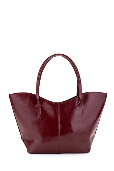 GENCOBAG Leather Burgundy Women's Shoulder Bag – Large Volume, Stylish and Du...