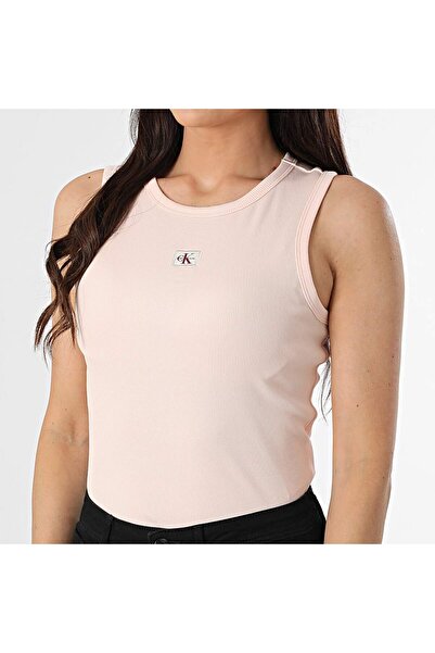 Calvin Klein A - Woven Label 2X2 Cotton Rib T-Shirt Women's