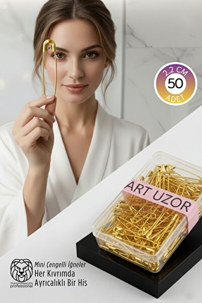 Transformacion Gold Çengelli İğne Seti 50 Adet - 2.2 cm Paslanmaz Metal Tasar...