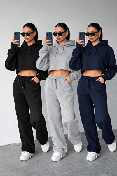 LOSMARY 3 ADET BAGGY DÜZ PAÇA MEVSİMLİK EŞOFMAN ALTI