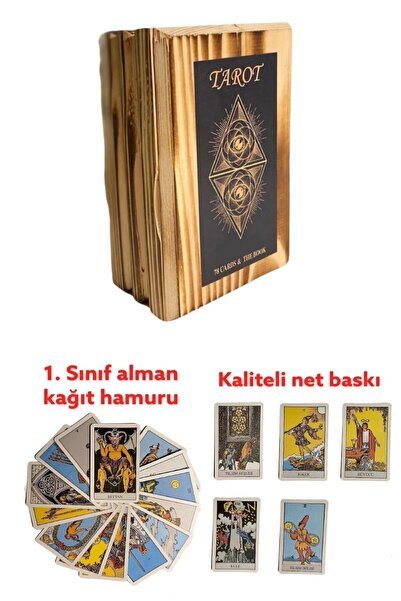 Allians El Yapımı Ahşap Tarot Kartı Kutulu, Rüya ve Kendini Keşfetme Aracı