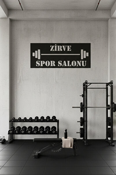 Grandmix Kişiye Özel İsimli Spor Salonu Logolu Metal Tablo Gym Duvar Tabelası