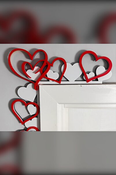 Genç 3D Sevgililer Günü Kalpli Kapı Köşesi Süsü | Valentine’s Love Hearts Doo...
