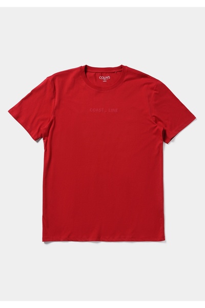 Colin's Tricou roșu cu mânecă scurtă pentru bărbați, cu guler rotund, croială...