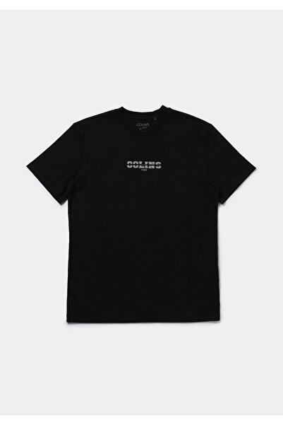 Colin's Regular Fit Round Neck Plain Men's Black Short Sleeve T-Shirt