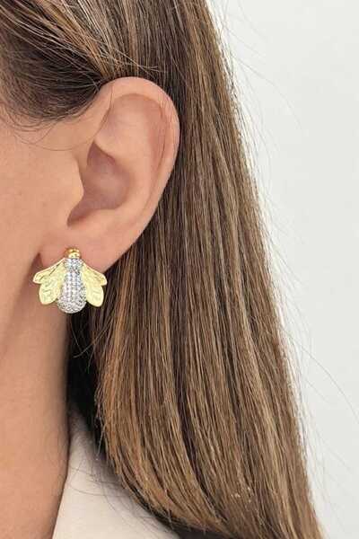 8atelier أقراط سلسلة في آي بي على شكل نحلة