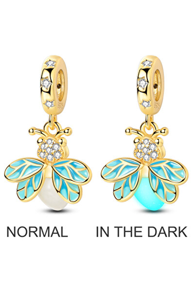 Choice11 KTC1416 925 Sterling Silver Gold Color Charms Beads Leopard Butterfl...