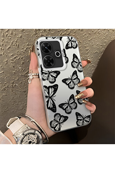 CASEVIBE Redmi 13 Uyumlu, Şık Kelebek Desenli, Darbe Koruyucu Telefon Kılıfı