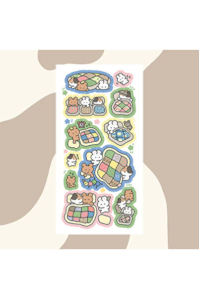 Choice11 16 ملصقًا لطيفًا لرسومات كرتونية لدببة وأرانب، مناسبة للاستخدام في ا...