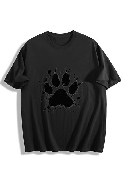 MIXSNOW Men Printed Cotton T-Shirt - A paw print made of sparkles