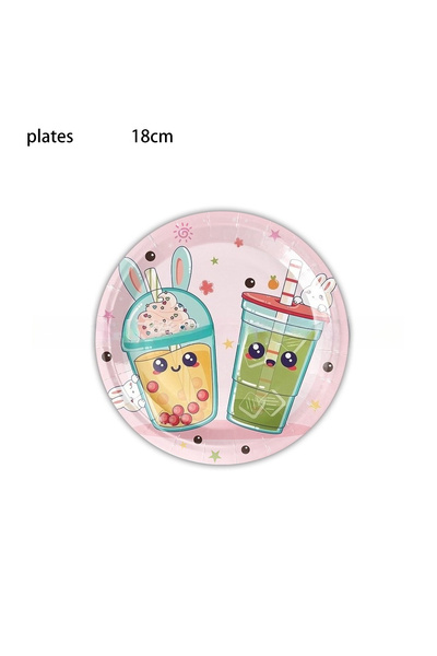 Choice 7inch plates 20pcs 20pcs Tea Party Theme Party Supplies Bubble Tea Bir...