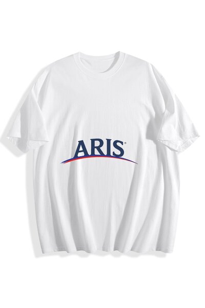 MIXSNOW تيشيرت قطني مطبوع للرجال - شعار ماركة أريس